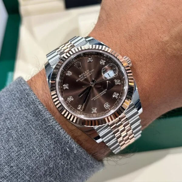 ROLEX DATE JUST ROSE GOLD DAIMOND - Image 2