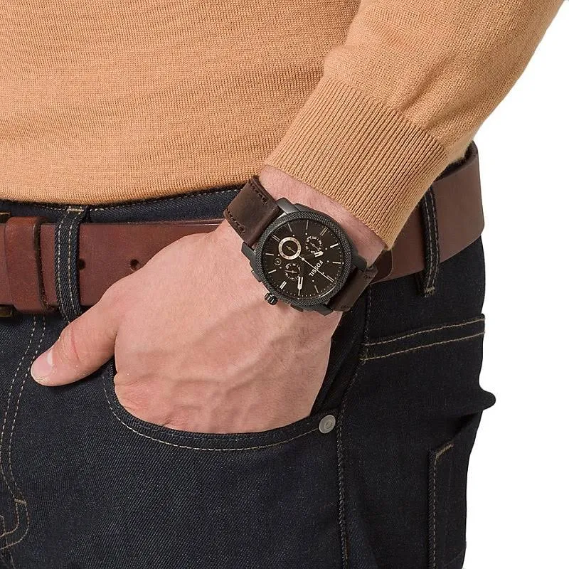 Fossil Machine Chronograph Brown Leather Watch - Image 2