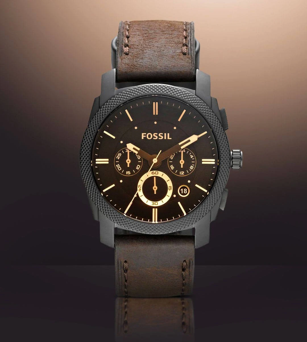Fossil Machine Chronograph Brown Leather Watch